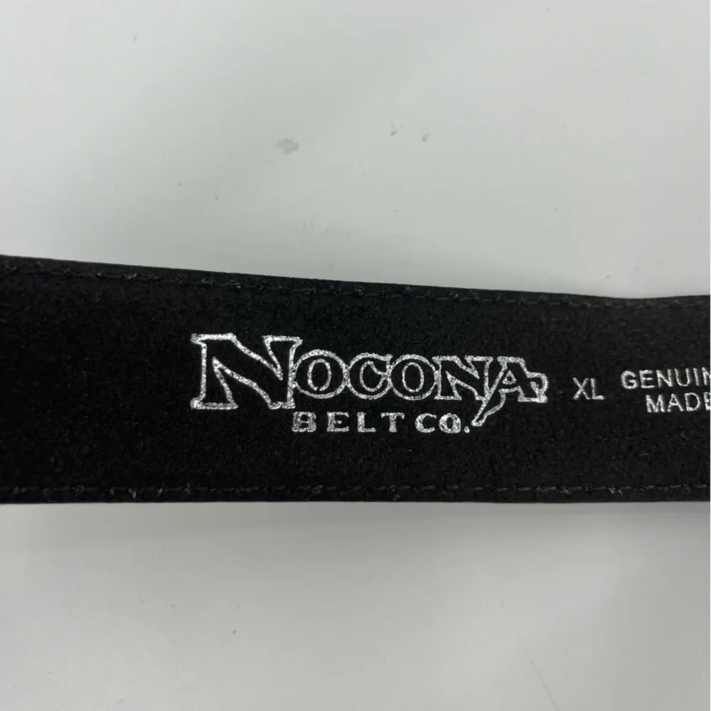 Nocona Luxury‎ Leather Belt with silver Cross buckle/ brushed gold.